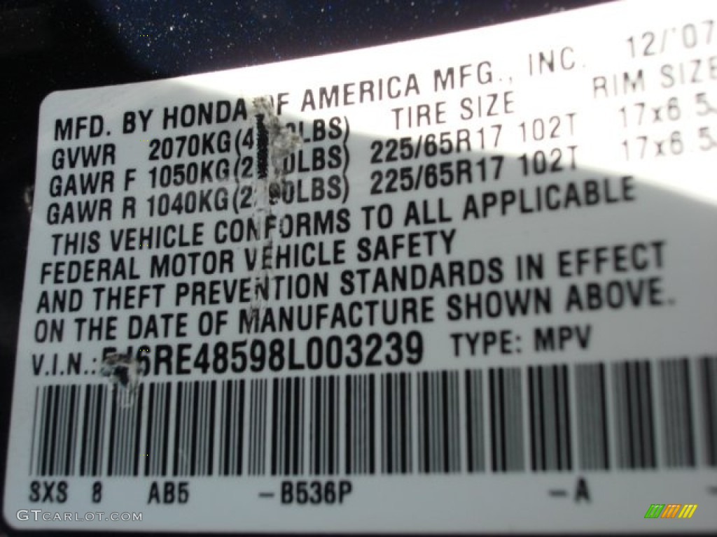 2008 CR-V EX 4WD - Royal Blue Pearl / Black photo #26