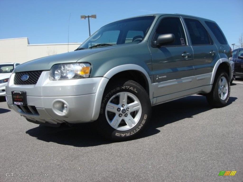 2005 Escape Hybrid 4WD - Titanium Green Metallic / Medium/Dark Flint Grey photo #2