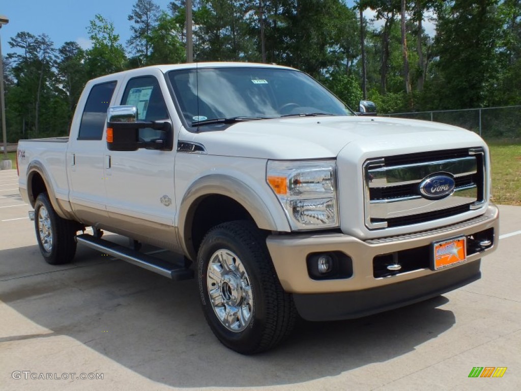 White Platinum Metallic Tri-Coat Ford F350 Super Duty