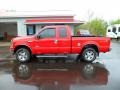 2007 Red Clearcoat Ford F250 Super Duty Lariat SuperCab 4x4  photo #1