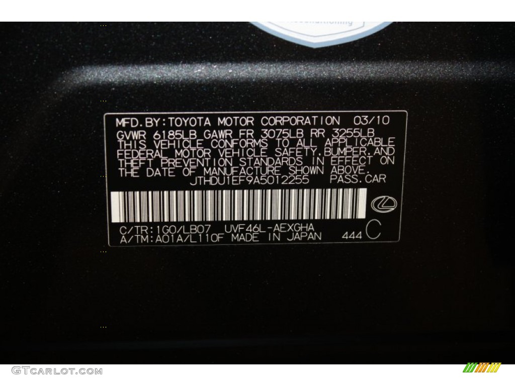 2010 LS Color Code 1G0 for Smoky Granite Mica Photo #63328141
