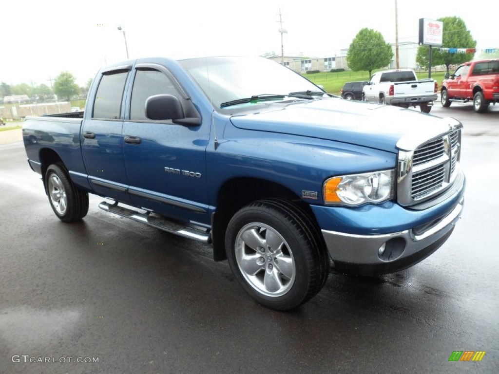 2004 Ram 1500 SLT Quad Cab 4x4 - Atlantic Blue Pearl / Dark Slate Gray photo #7