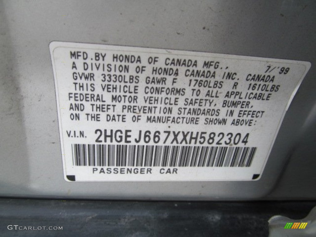 1999 Civic LX Sedan - Vogue Silver Metallic / Gray photo #19