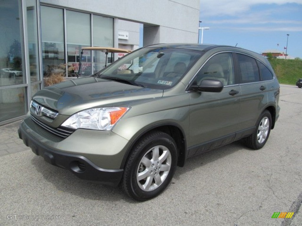 2009 CR-V EX 4WD - Green Tea Metallic / Ivory photo #2