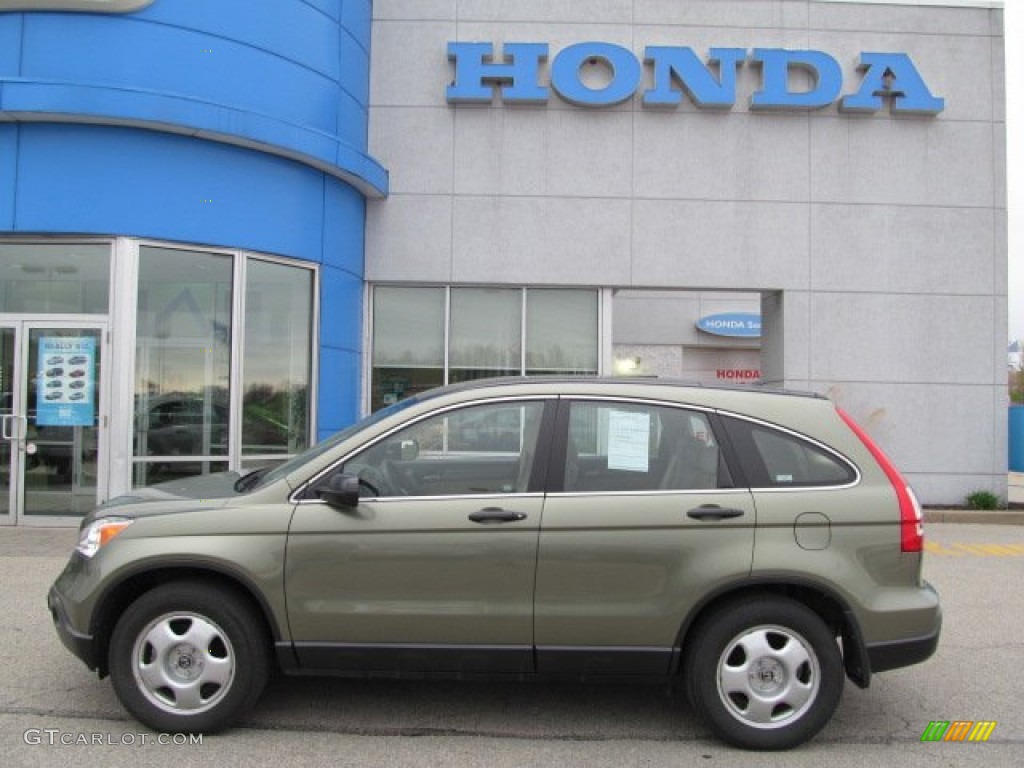 2009 CR-V LX 4WD - Green Tea Metallic / Ivory photo #3