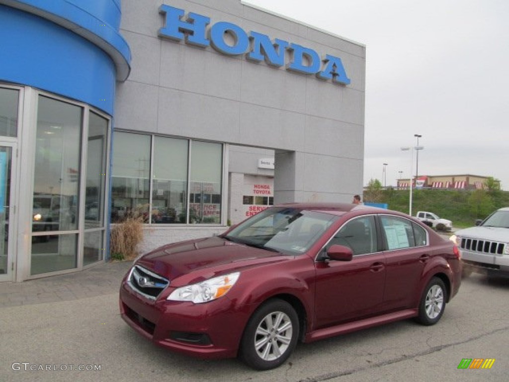 2011 Legacy 2.5i Premium - Ruby Red Pearl / Off-Black photo #1