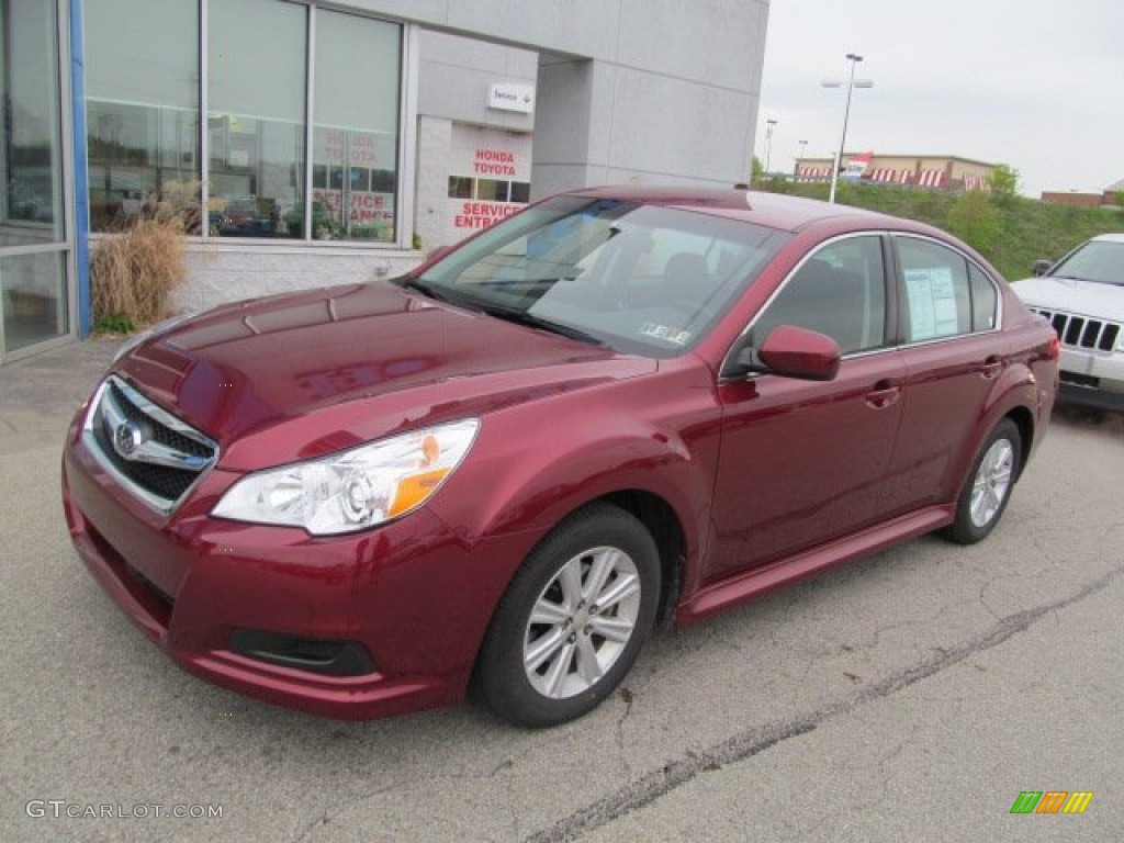 2011 Legacy 2.5i Premium - Ruby Red Pearl / Off-Black photo #2