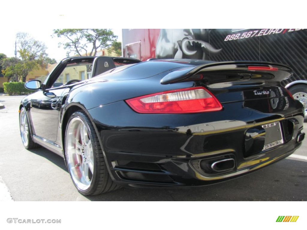 2008 911 Turbo Cabriolet - Black / Black photo #6