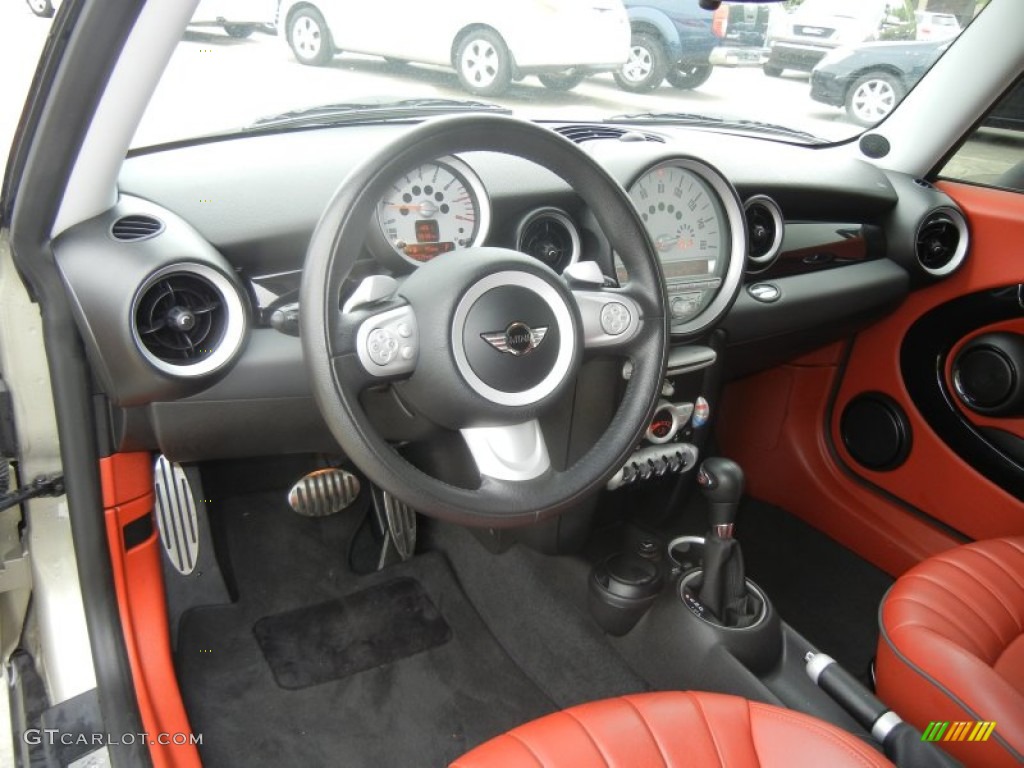 Lounge Redwood Red Leather Interior 2009 Mini Cooper S Hardtop Photo #63339428