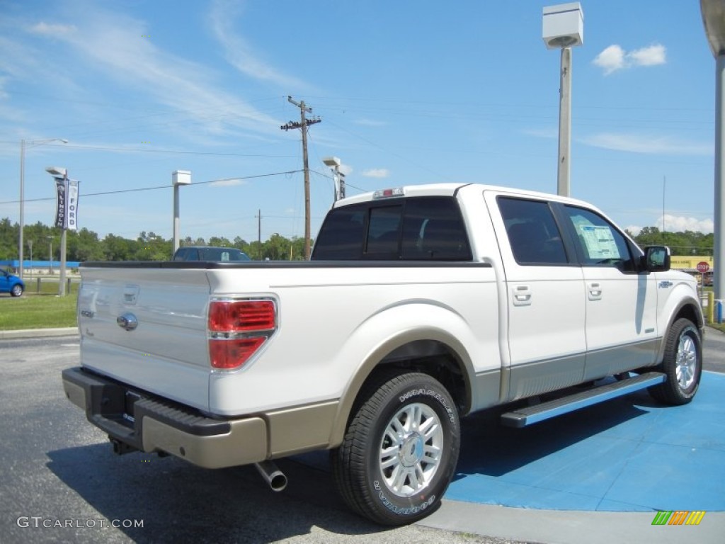 2012 F150 Lariat SuperCrew - White Platinum Metallic Tri-Coat / Black photo #3