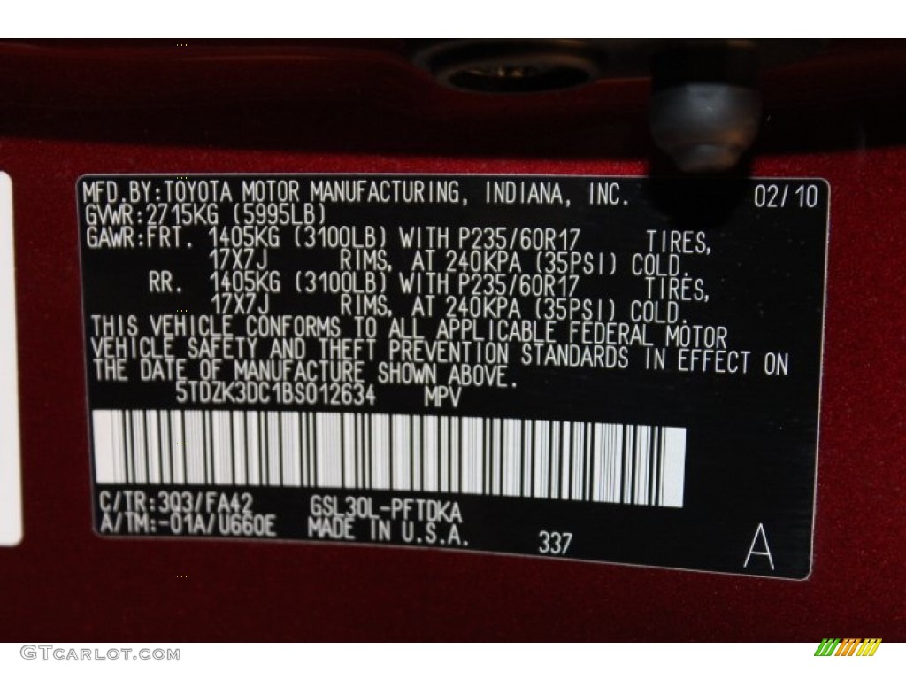 2011 Sienna V6 - Salsa Red Pearl / Bisque photo #24