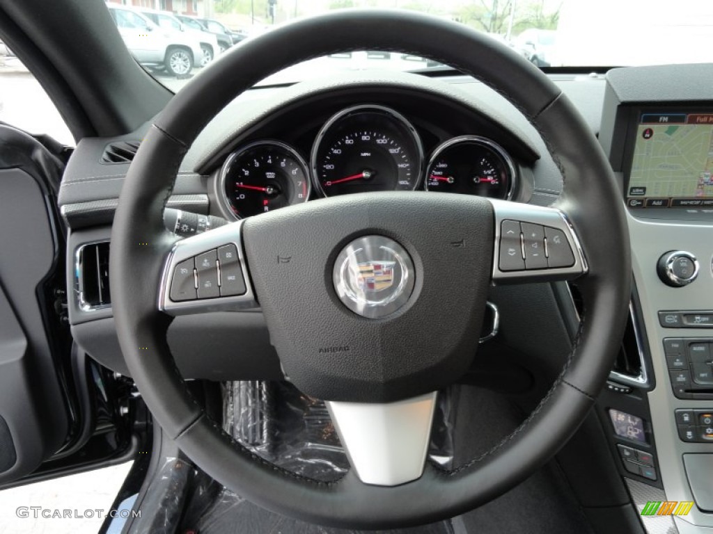 2012 Cadillac CTS 4 AWD Coupe Ebony/Ebony Steering Wheel Photo #63343775