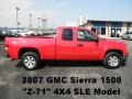 Fire Red 2007 GMC Sierra 1500 SLE Extended Cab 4x4