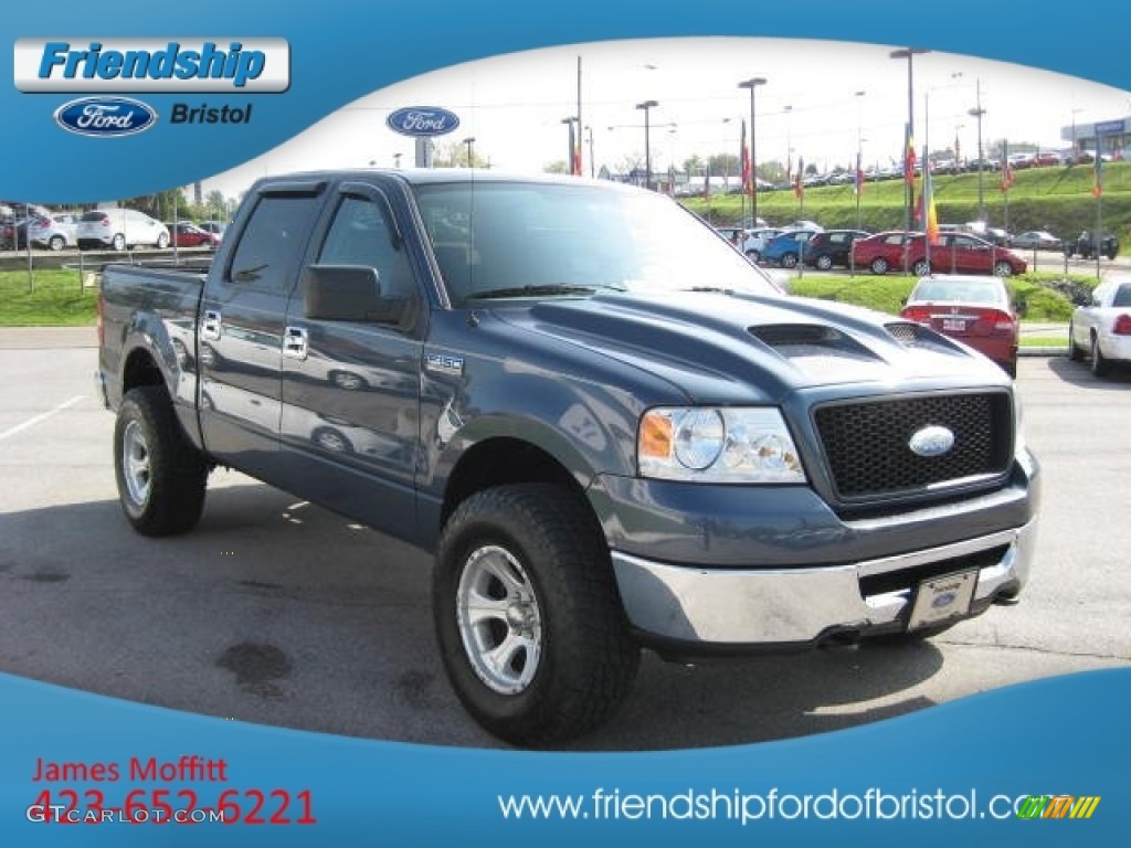 2006 F150 XLT SuperCrew 4x4 - Medium Wedgewood Blue Metallic / Medium/Dark Flint photo #4