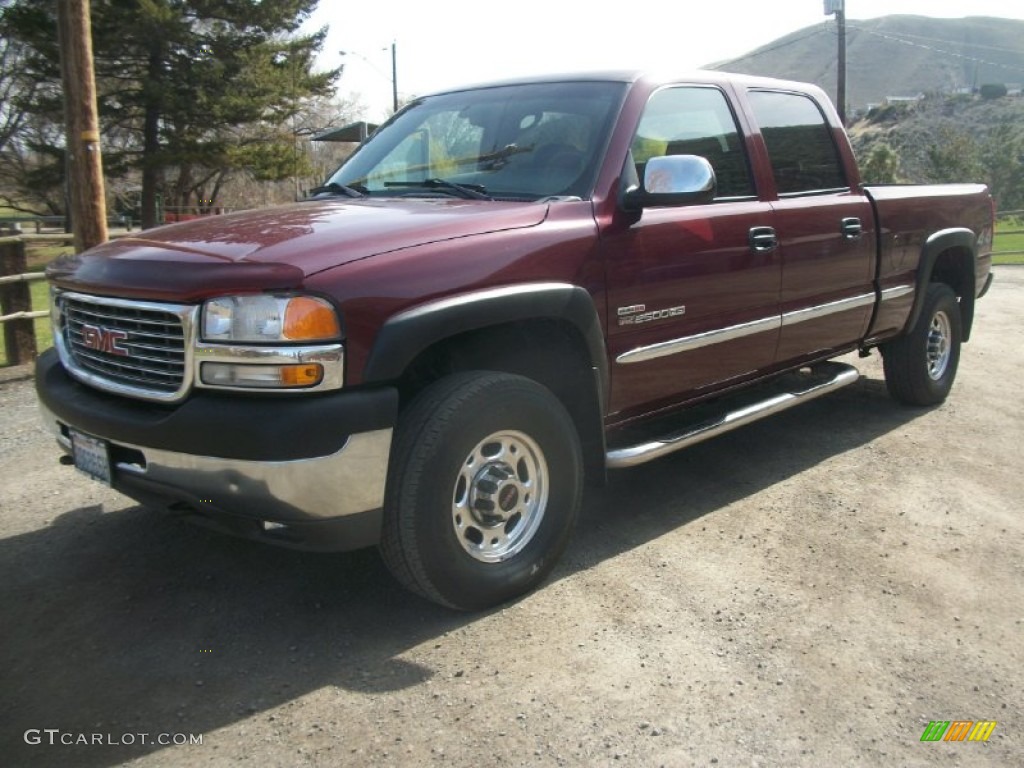 2001 Sierra 2500HD SLE Crew Cab 4x4 - Dark Toreador Red Metallic / Graphite photo #5