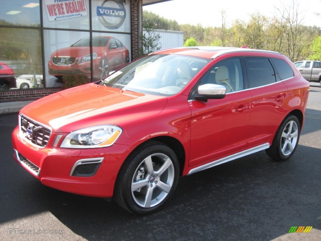 2012 XC60 T6 R-Design - Passion Red / R Design Soft Beige/Black Inlay photo #2