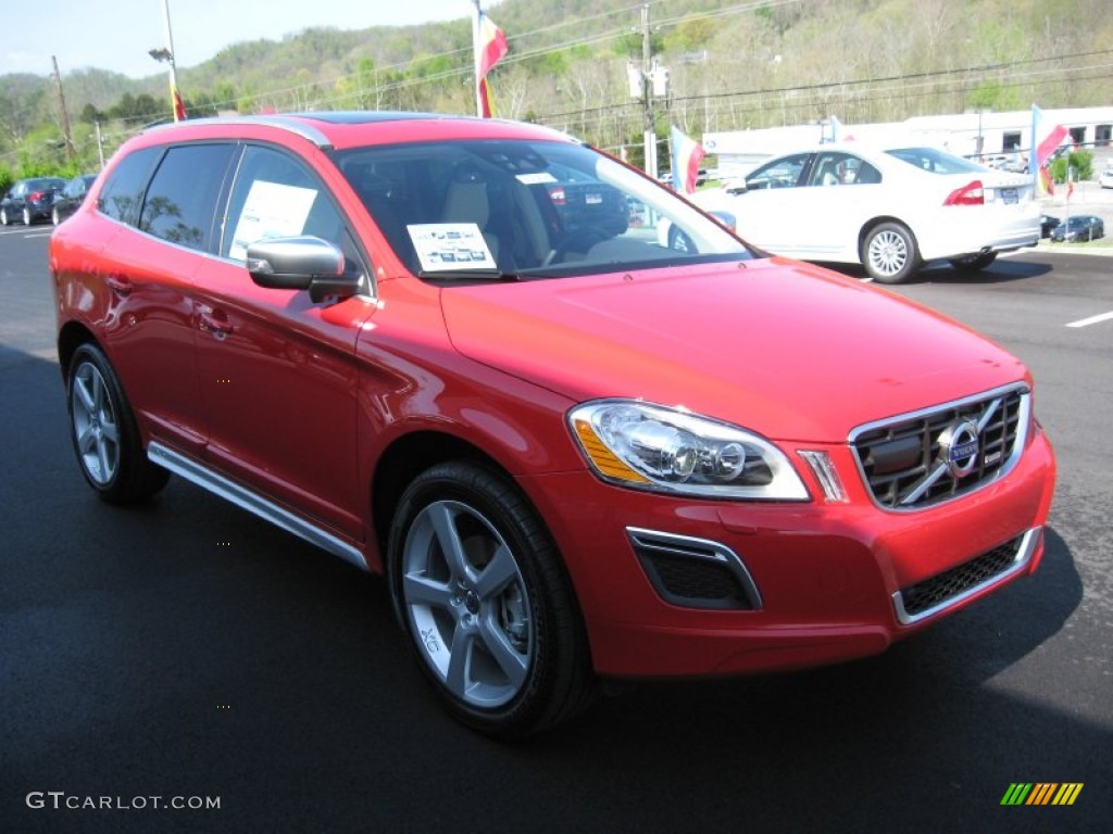 2012 XC60 T6 R-Design - Passion Red / R Design Soft Beige/Black Inlay photo #4
