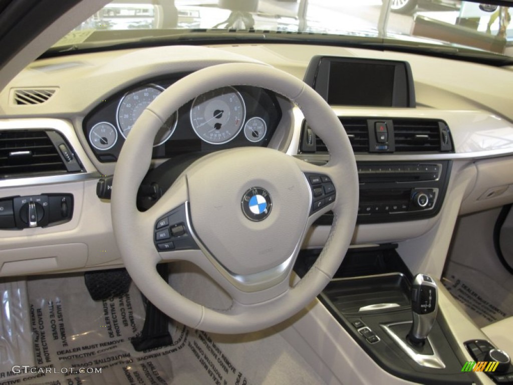 2012 BMW 3 Series 328i Sedan Oyster/Dark Oyster Dashboard Photo #63349166