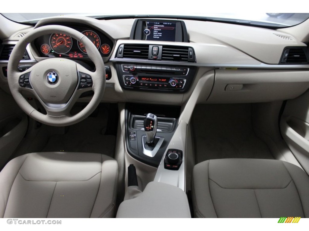 2012 BMW 3 Series 328i Sedan Oyster/Dark Oyster Dashboard Photo #63349592