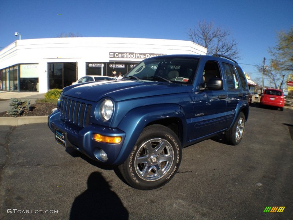 2003 Liberty Limited 4x4 - Patriot Blue Pearl / Light Taupe/Dark Slate Gray photo #1