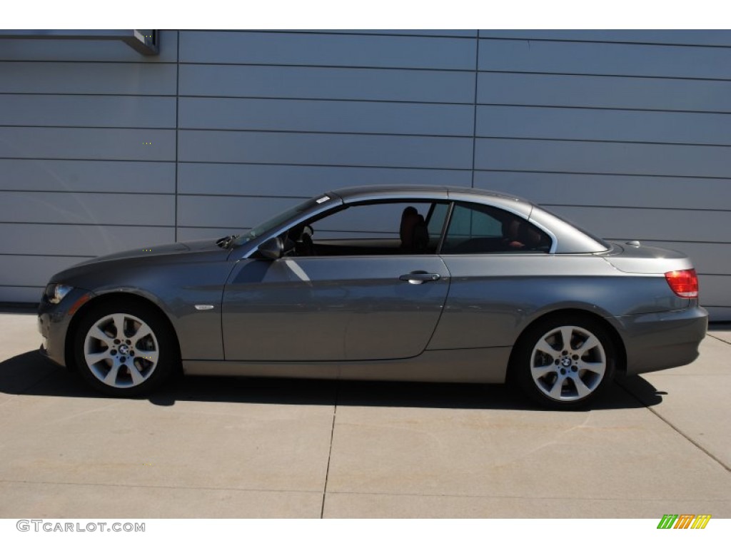2009 3 Series 335i Convertible - Space Grey Metallic / Coral Red/Black Dakota Leather photo #3