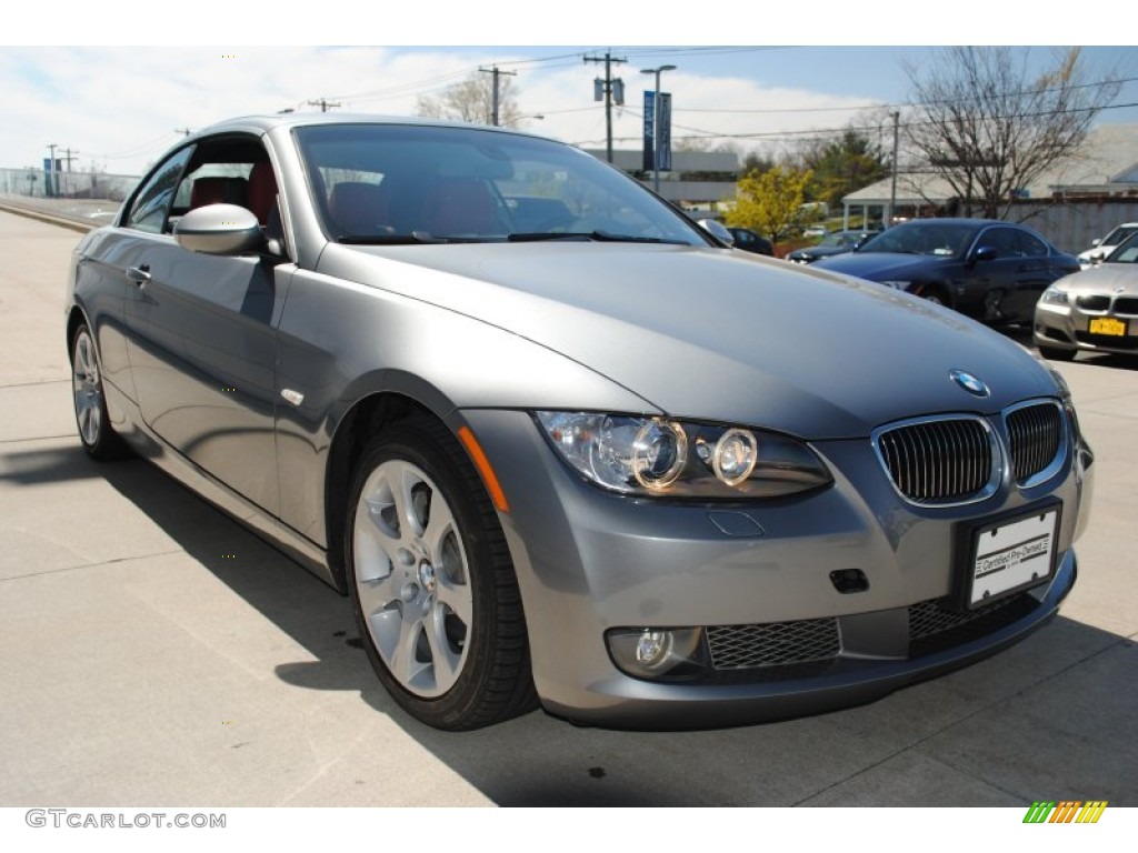 2009 3 Series 335i Convertible - Space Grey Metallic / Coral Red/Black Dakota Leather photo #7
