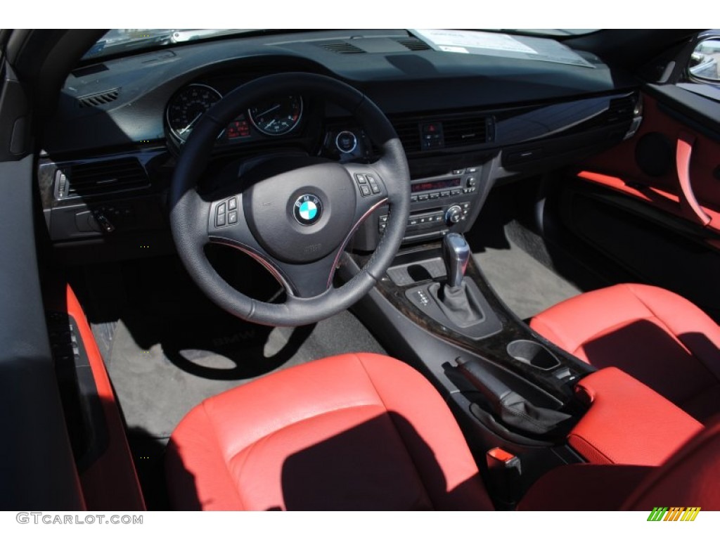 2009 3 Series 335i Convertible - Space Grey Metallic / Coral Red/Black Dakota Leather photo #15