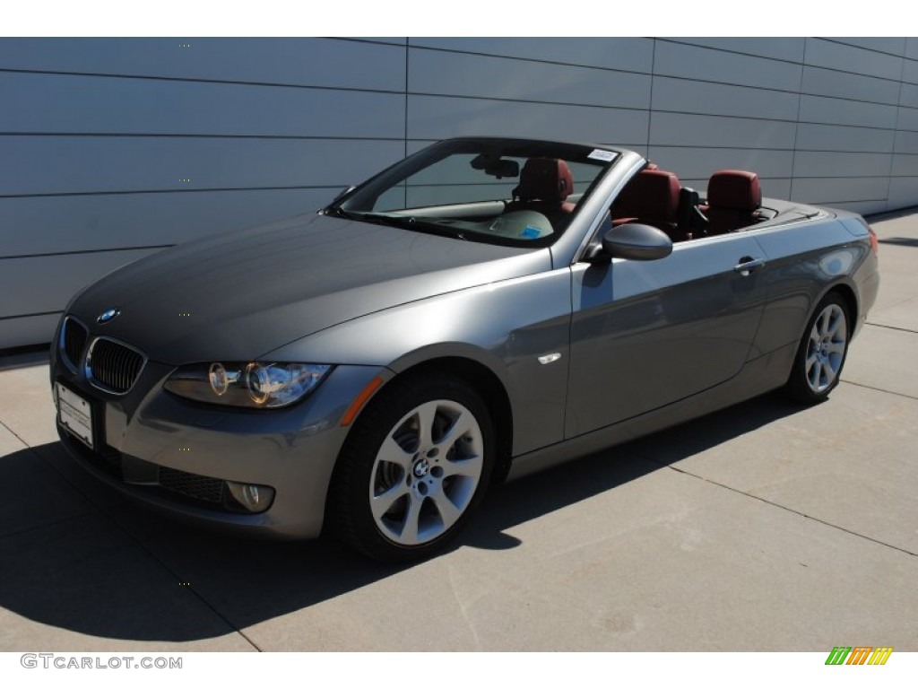 2009 3 Series 335i Convertible - Space Grey Metallic / Coral Red/Black Dakota Leather photo #17