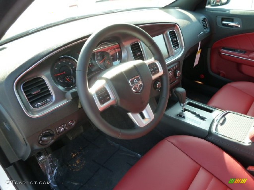 2012 Dodge Charger R/T Plus Black/Red Dashboard Photo #63356055
