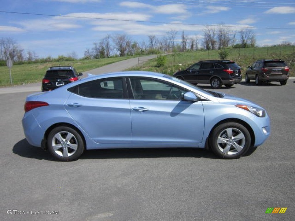 2012 Elantra Limited - Blue Sky Metallic / Beige photo #8