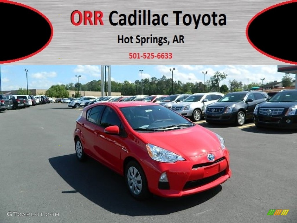 Absolutely Red Toyota Prius c