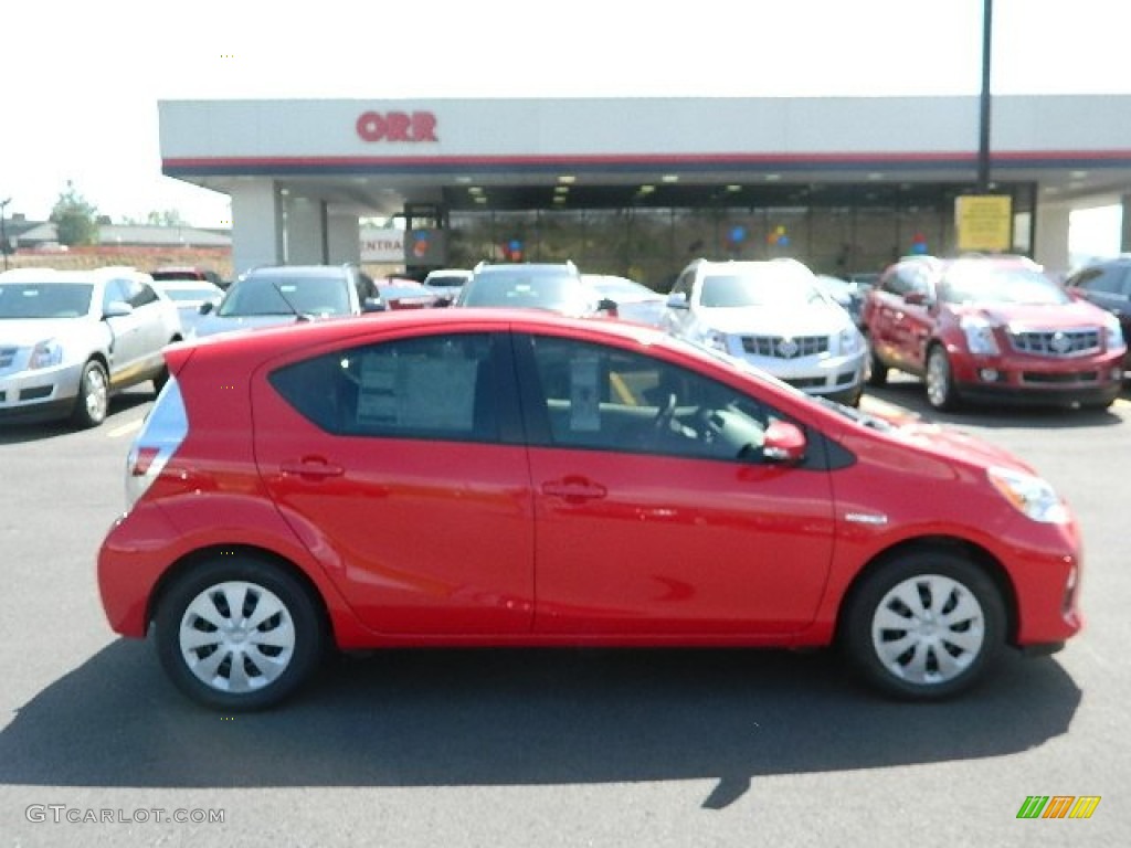 2012 Prius c Hybrid Two - Absolutely Red / Light Blue Gray/Black photo #2