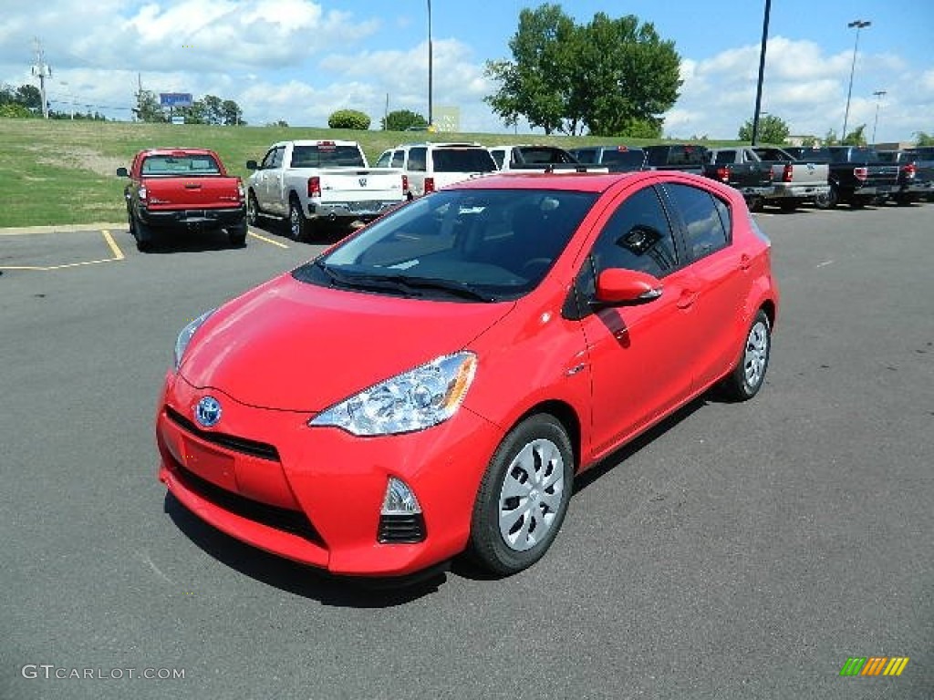 2012 Prius c Hybrid Two - Absolutely Red / Light Blue Gray/Black photo #7