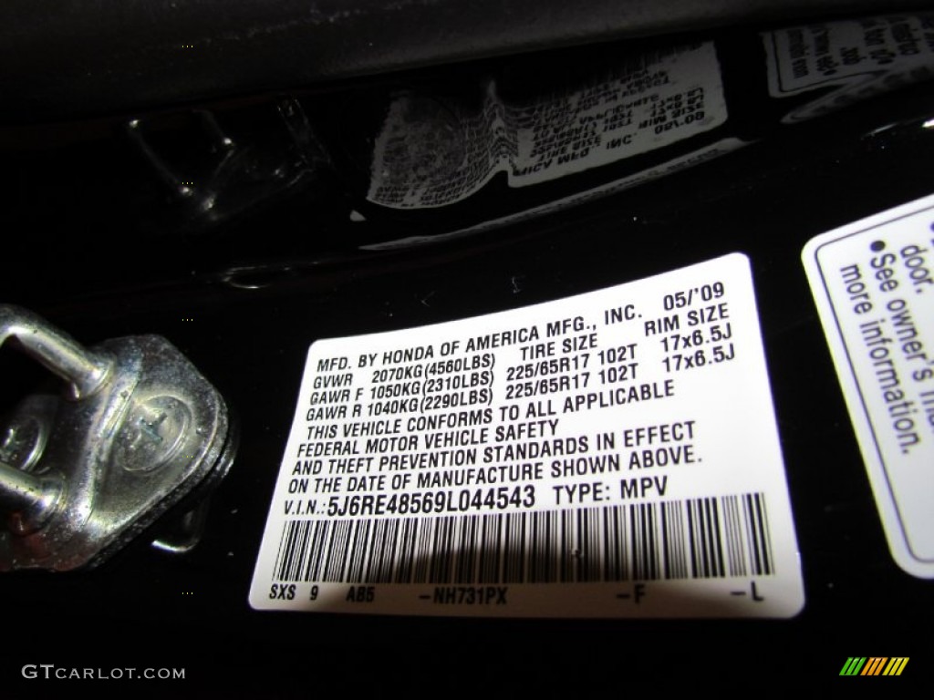 2009 CR-V EX 4WD - Crystal Black Pearl / Ivory photo #18