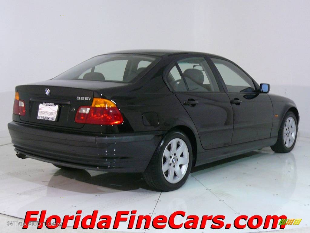 2001 3 Series 325i Sedan - Jet Black / Black photo #2