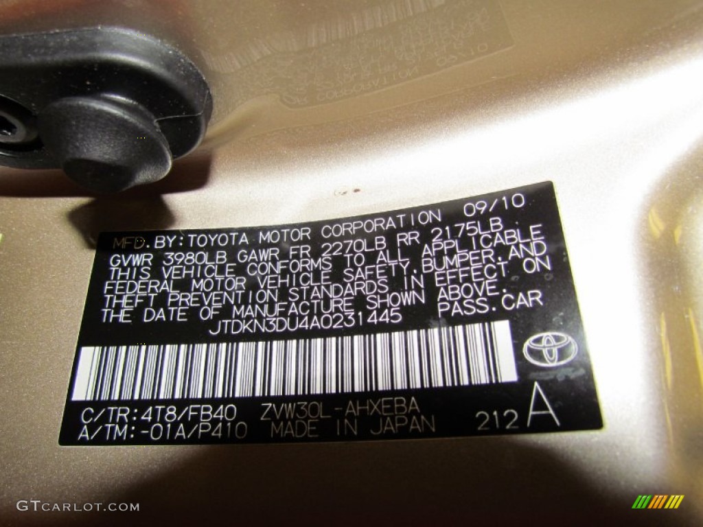 2010 Prius Color Code 4T8 for Sandy Beach Metallic Photo #63363581