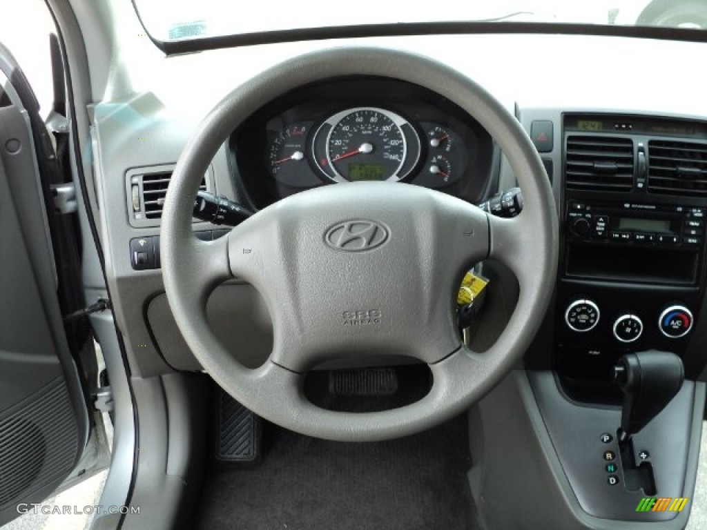 2007 Hyundai Tucson GLS Gray Steering Wheel Photo #63365323