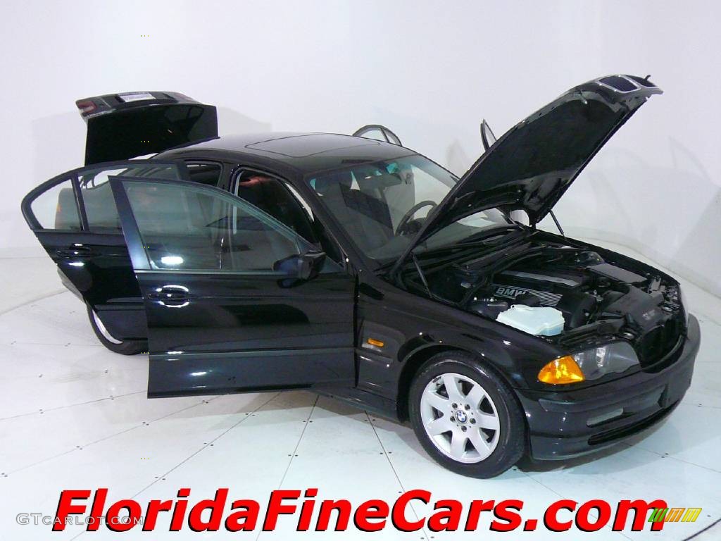 2001 3 Series 325i Sedan - Jet Black / Black photo #8