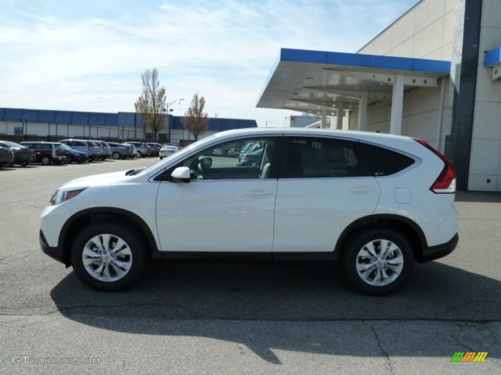 2012 CR-V EX 4WD - White Diamond Pearl / Beige photo #2