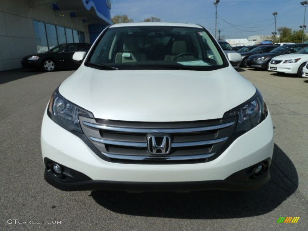 2012 CR-V EX 4WD - White Diamond Pearl / Beige photo #8