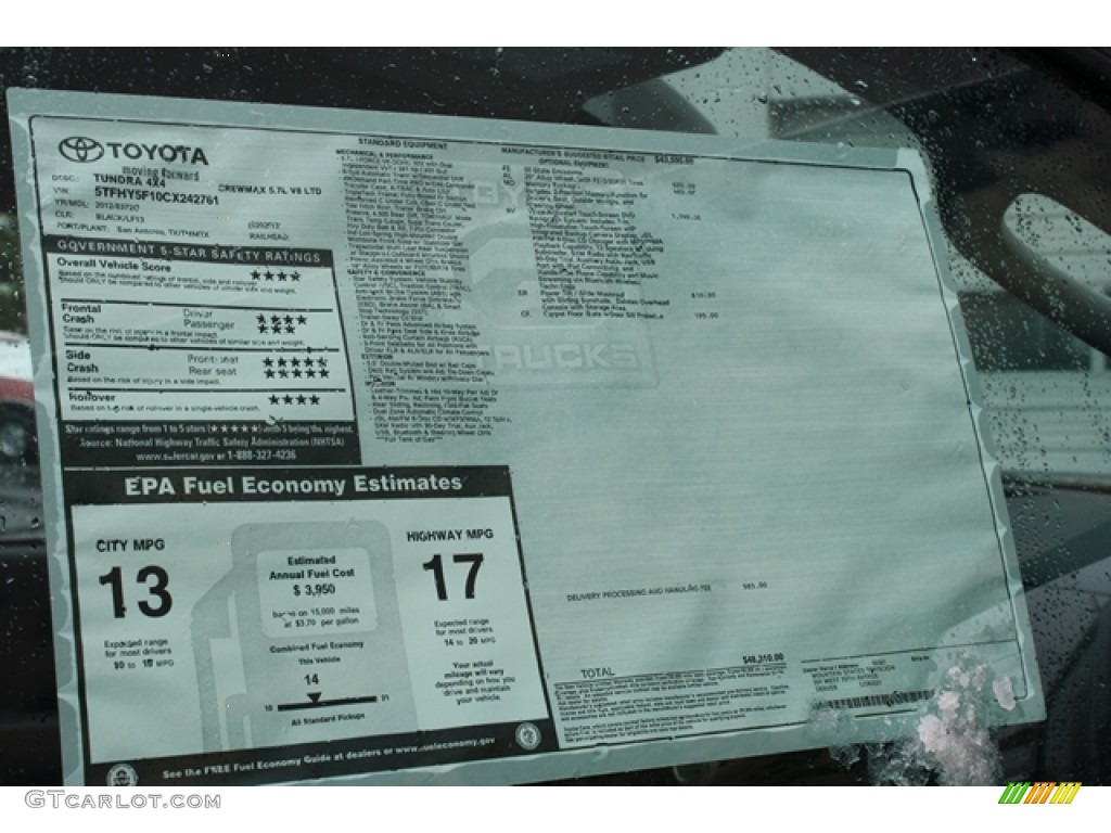 2012 Tundra Limited CrewMax 4x4 - Black / Graphite photo #15