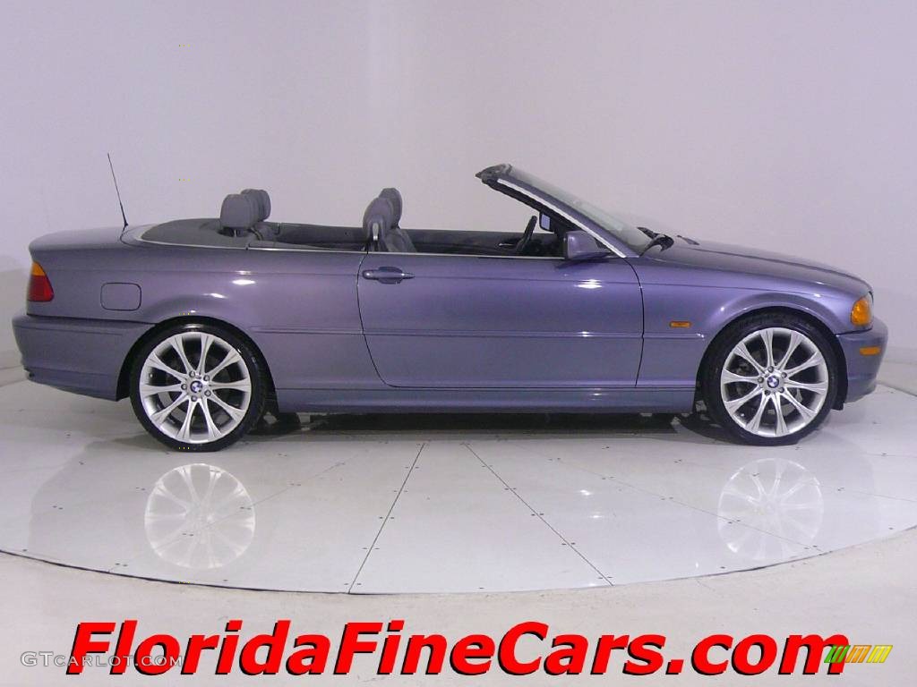 2001 3 Series 325i Convertible - Steel Blue Metallic / Grey photo #4