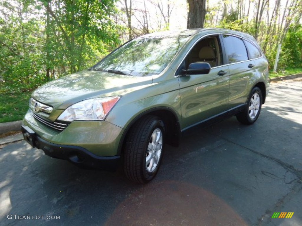 2008 CR-V EX 4WD - Green Tea Metallic / Ivory photo #3