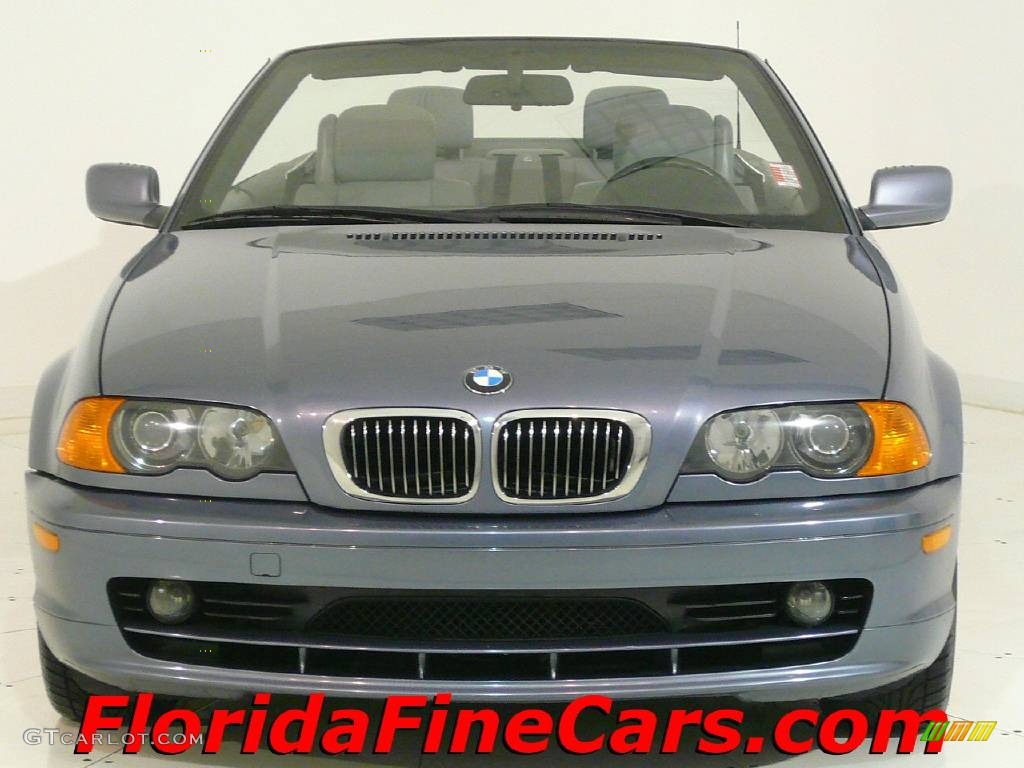 2001 3 Series 325i Convertible - Steel Blue Metallic / Grey photo #5
