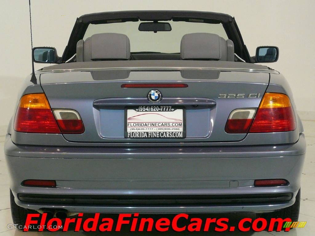 2001 3 Series 325i Convertible - Steel Blue Metallic / Grey photo #6