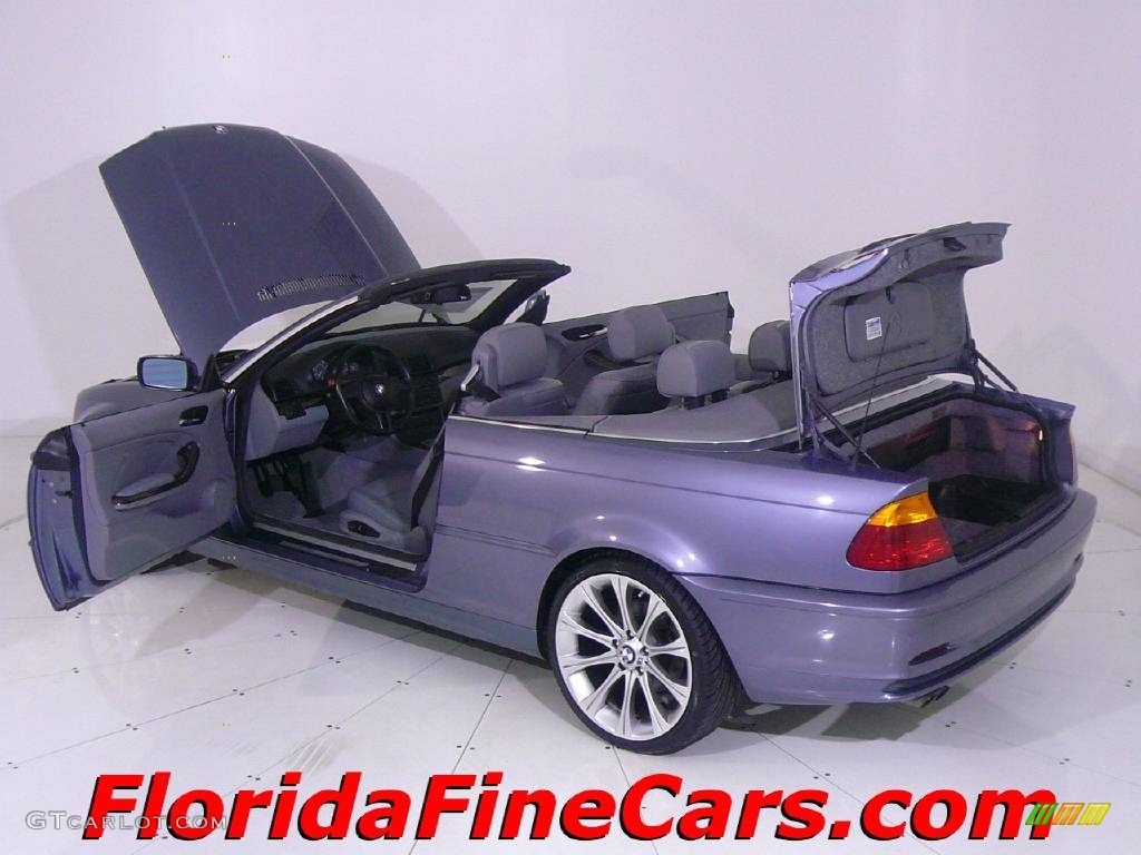 2001 3 Series 325i Convertible - Steel Blue Metallic / Grey photo #8