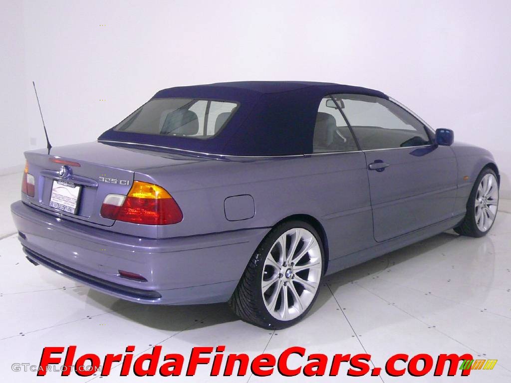 2001 3 Series 325i Convertible - Steel Blue Metallic / Grey photo #9