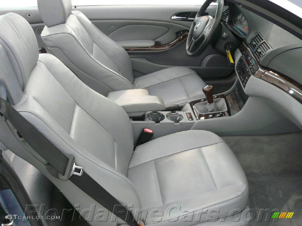 2001 3 Series 325i Convertible - Steel Blue Metallic / Grey photo #14
