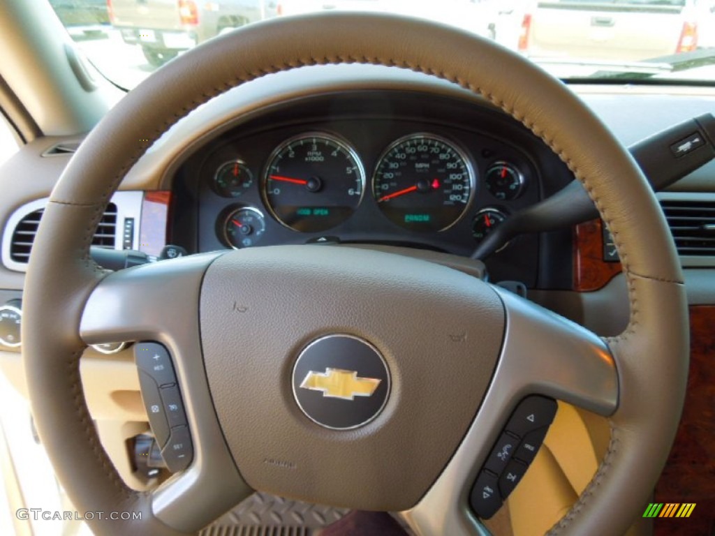 2012 Silverado 1500 LTZ Crew Cab 4x4 - White Diamond Tricoat / Light Cashmere/Dark Cashmere photo #14