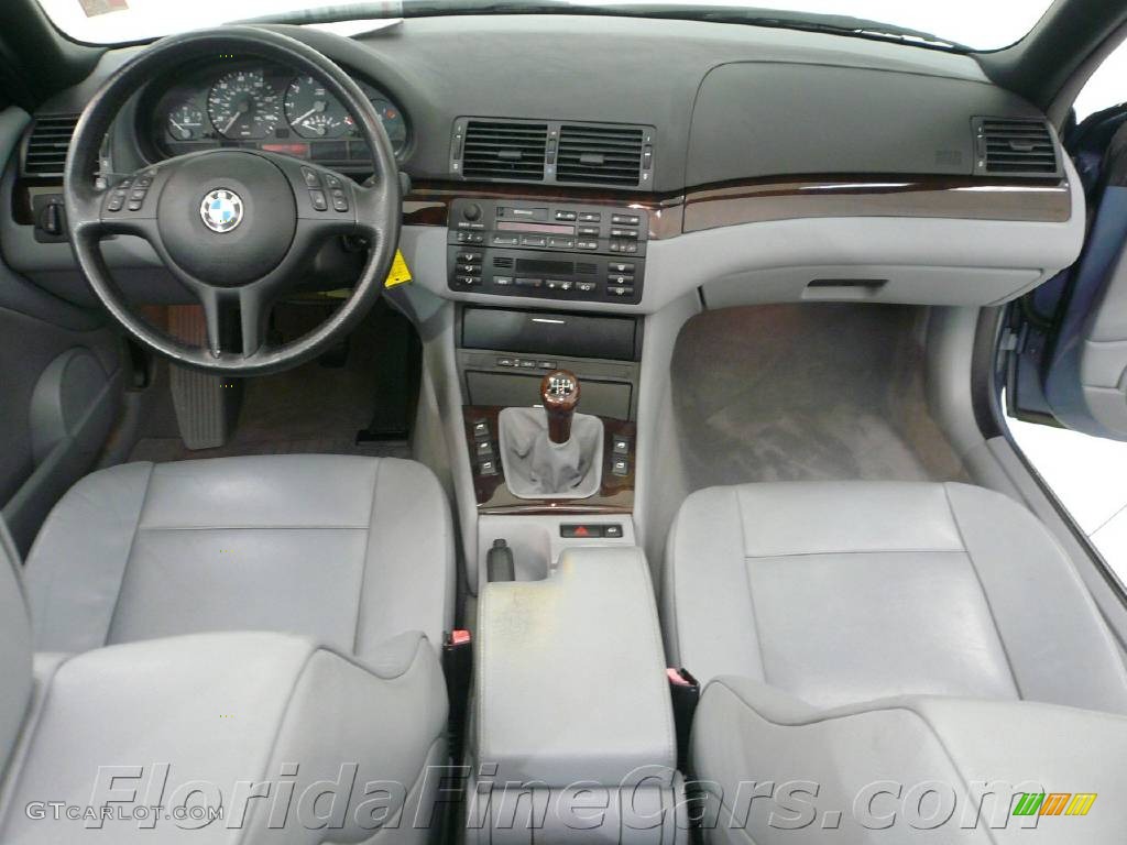 2001 3 Series 325i Convertible - Steel Blue Metallic / Grey photo #15